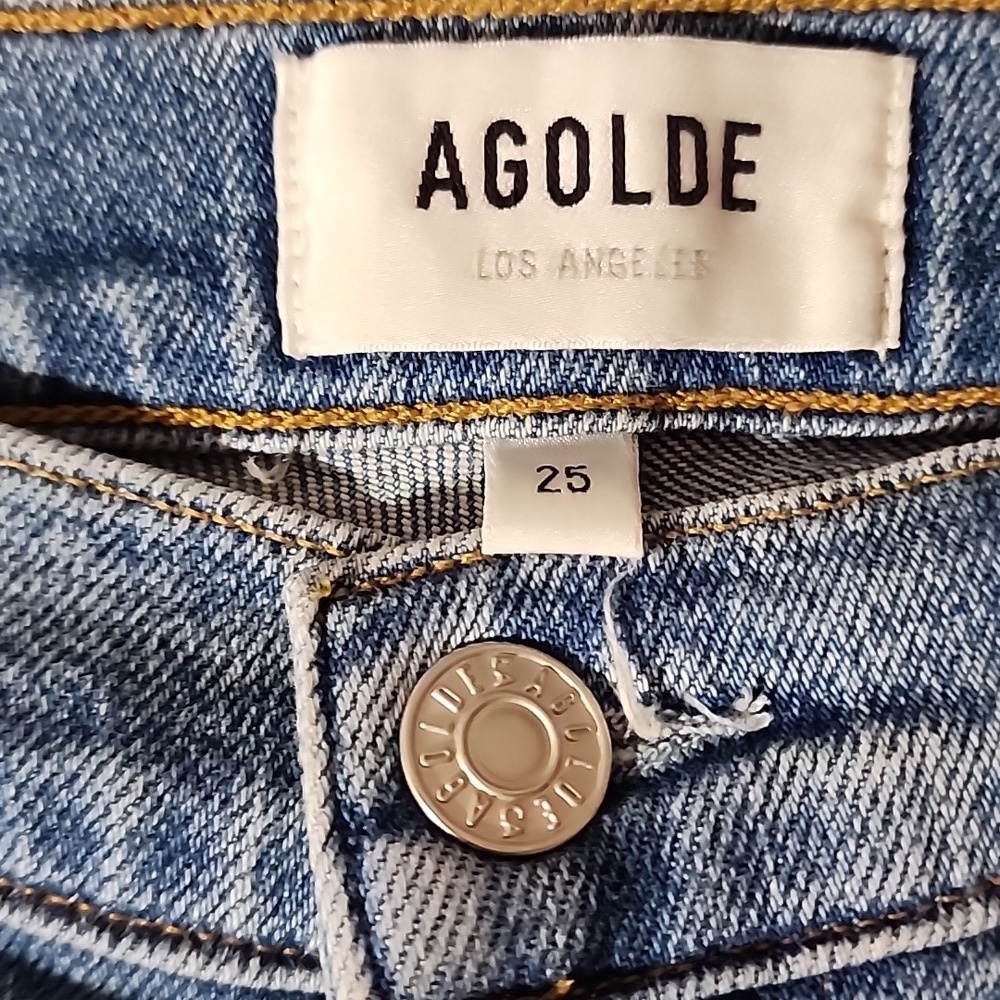 Agolde Classic Blue Denim Jeans - Picture 4 of 7